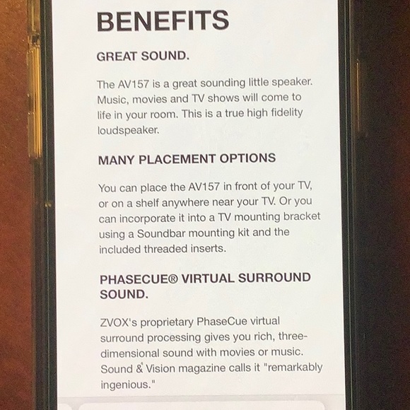 ZVOX SOUNDBAR ACCUVOICE AV157 - Picture 5 of 6